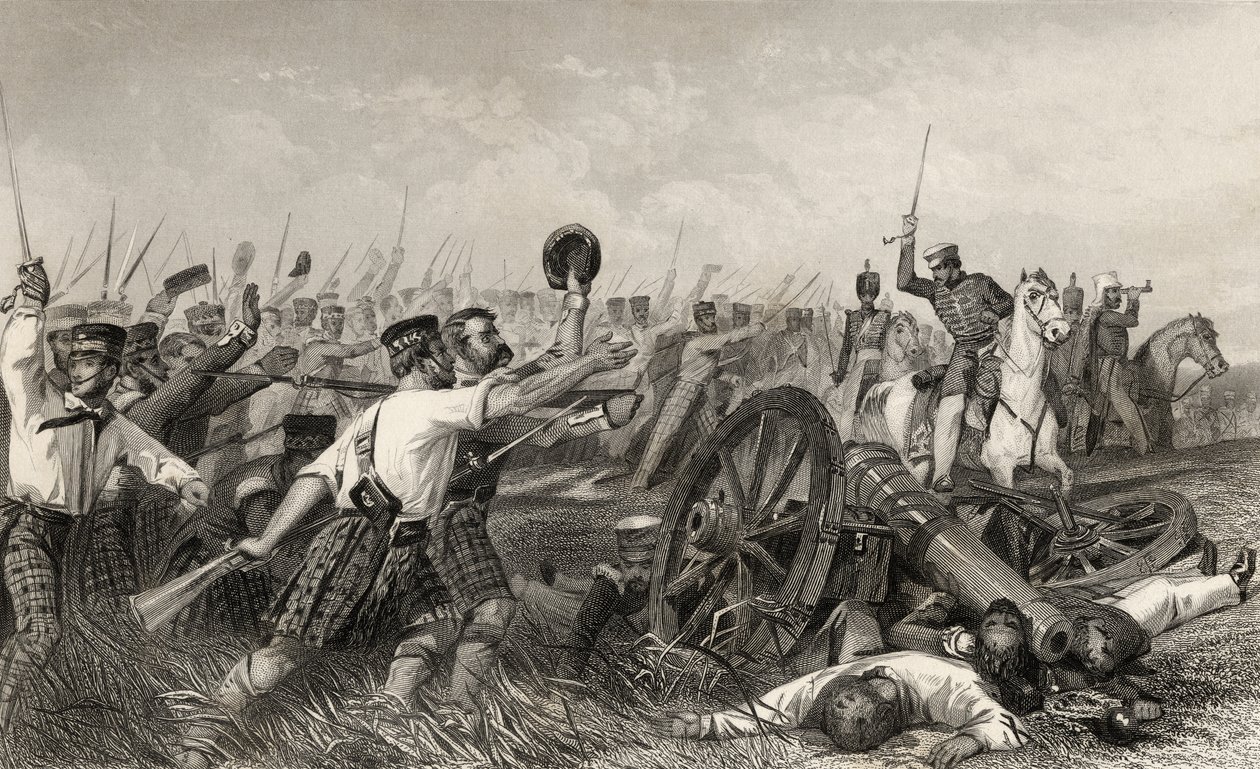 Anklagen for Highlanders før Cawnpore under general Havelock, fra 