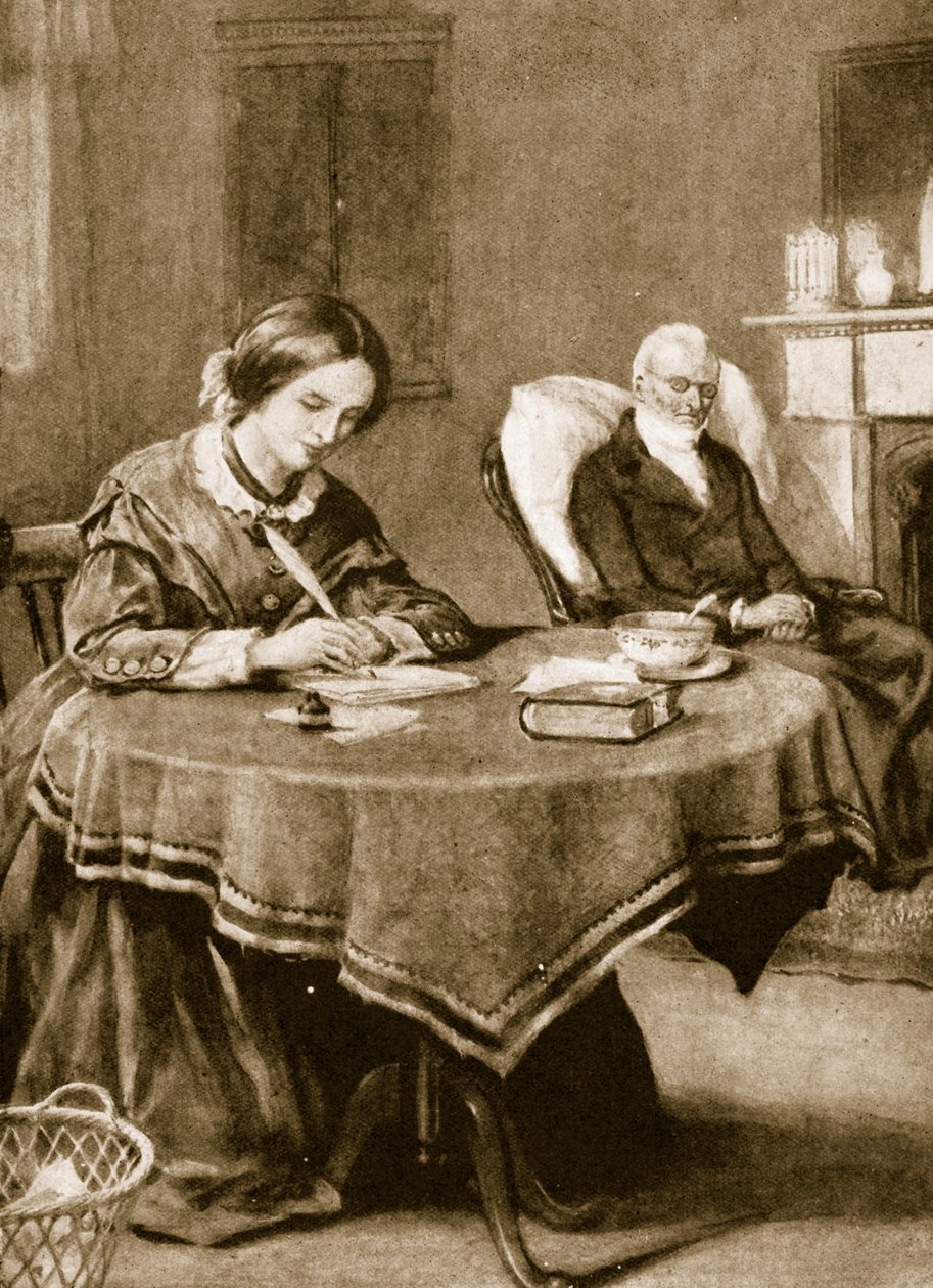 Charlotte Bronte jobber med Jane Eyre av English School