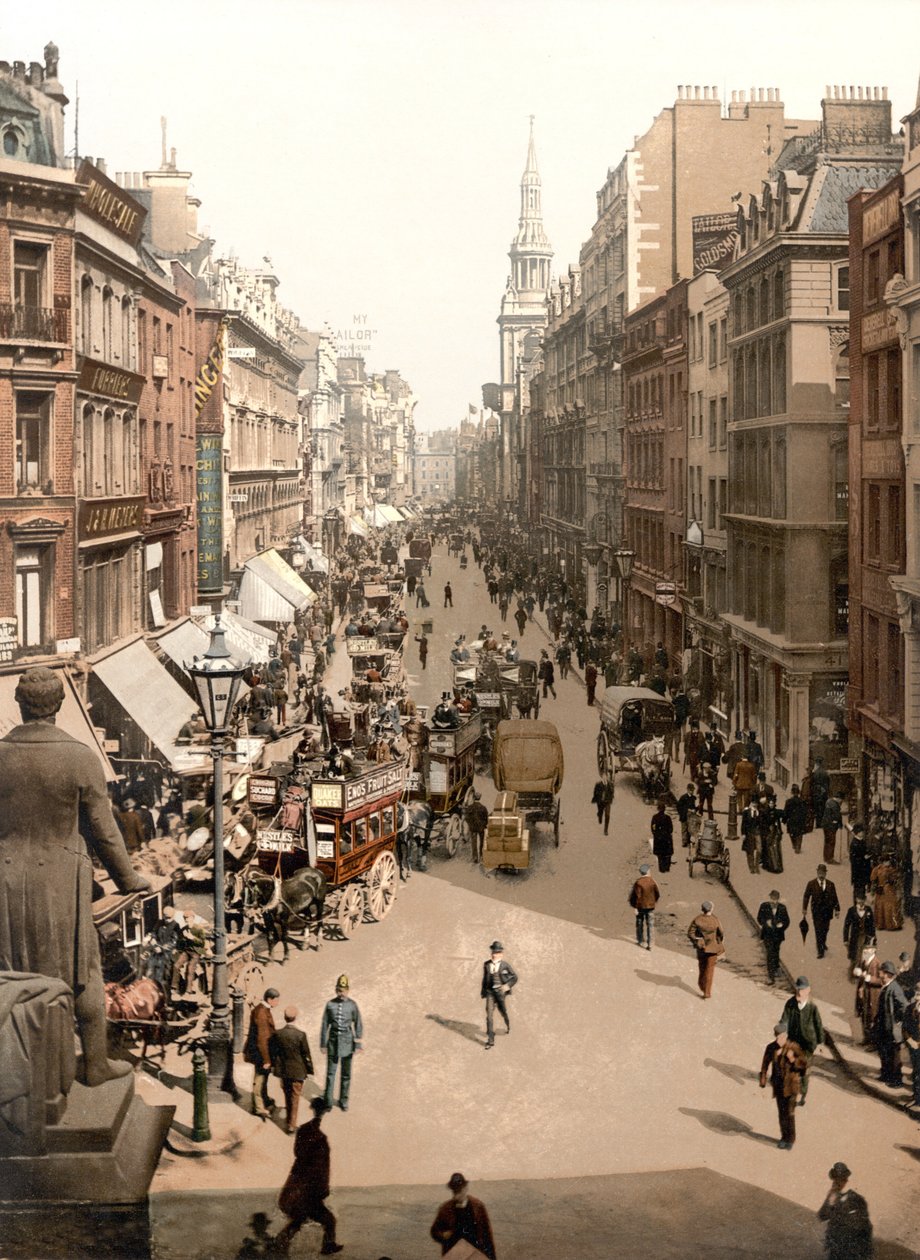 Cheapside, London (håndfarget bilde) av English School