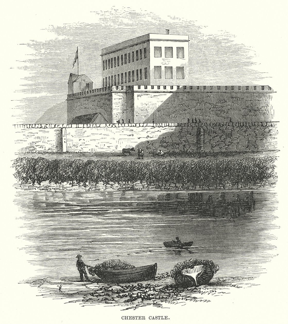 Chester Castle (gravering) av English School