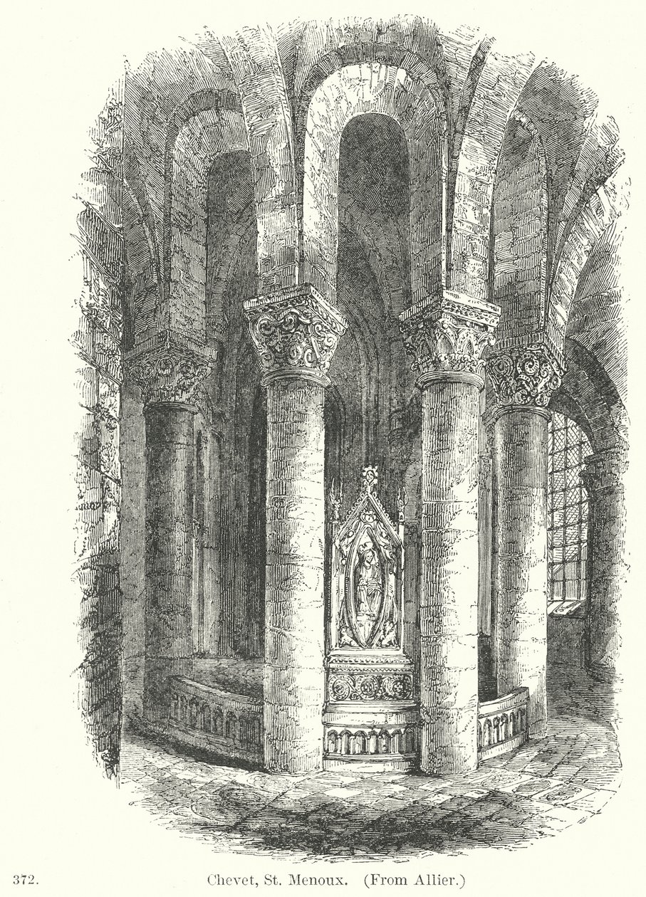 Nattbord, St. Menoux (gravering) av English School