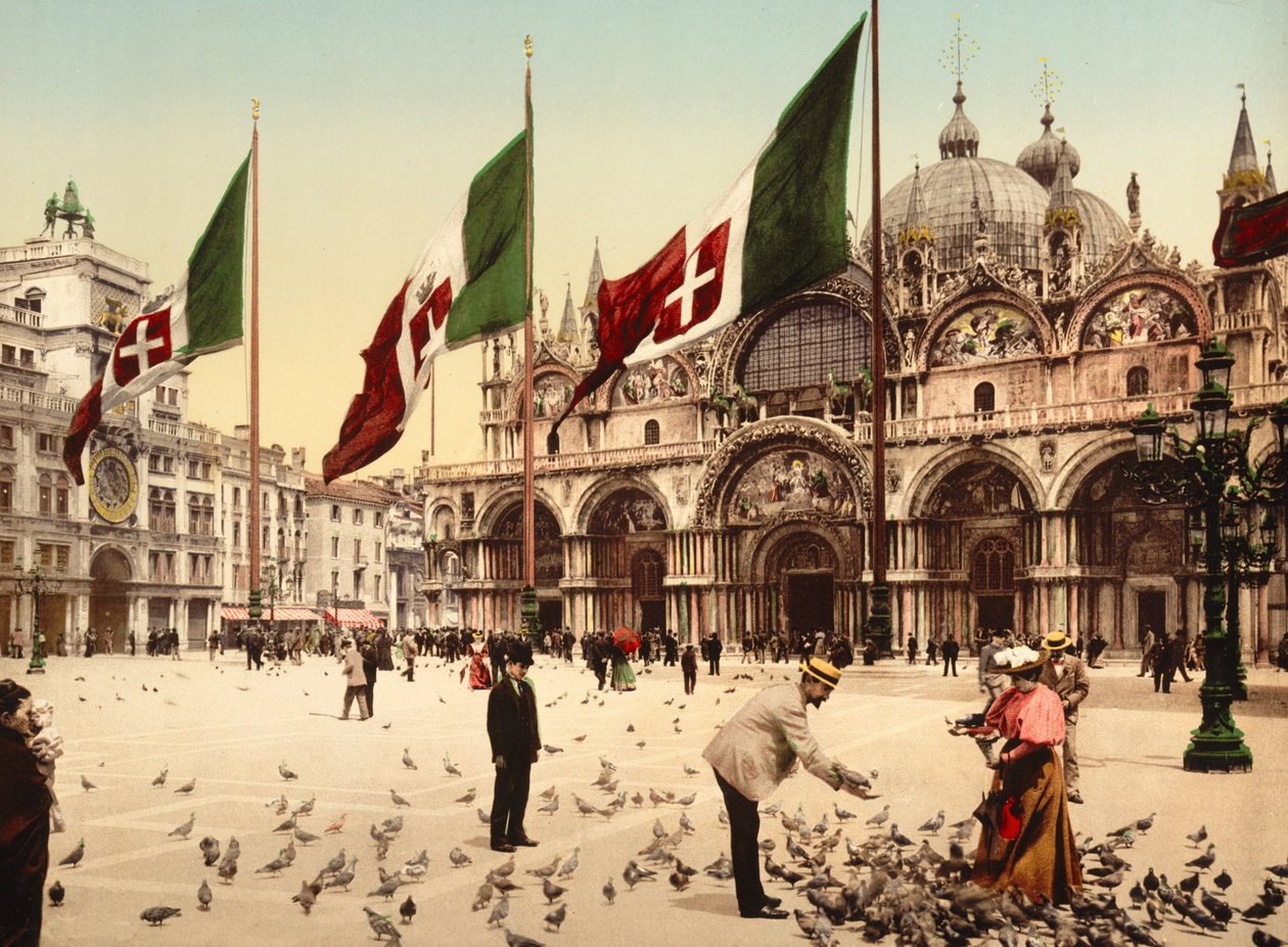 San Marco-kirken, Venezia (håndfarget bilde) av English School