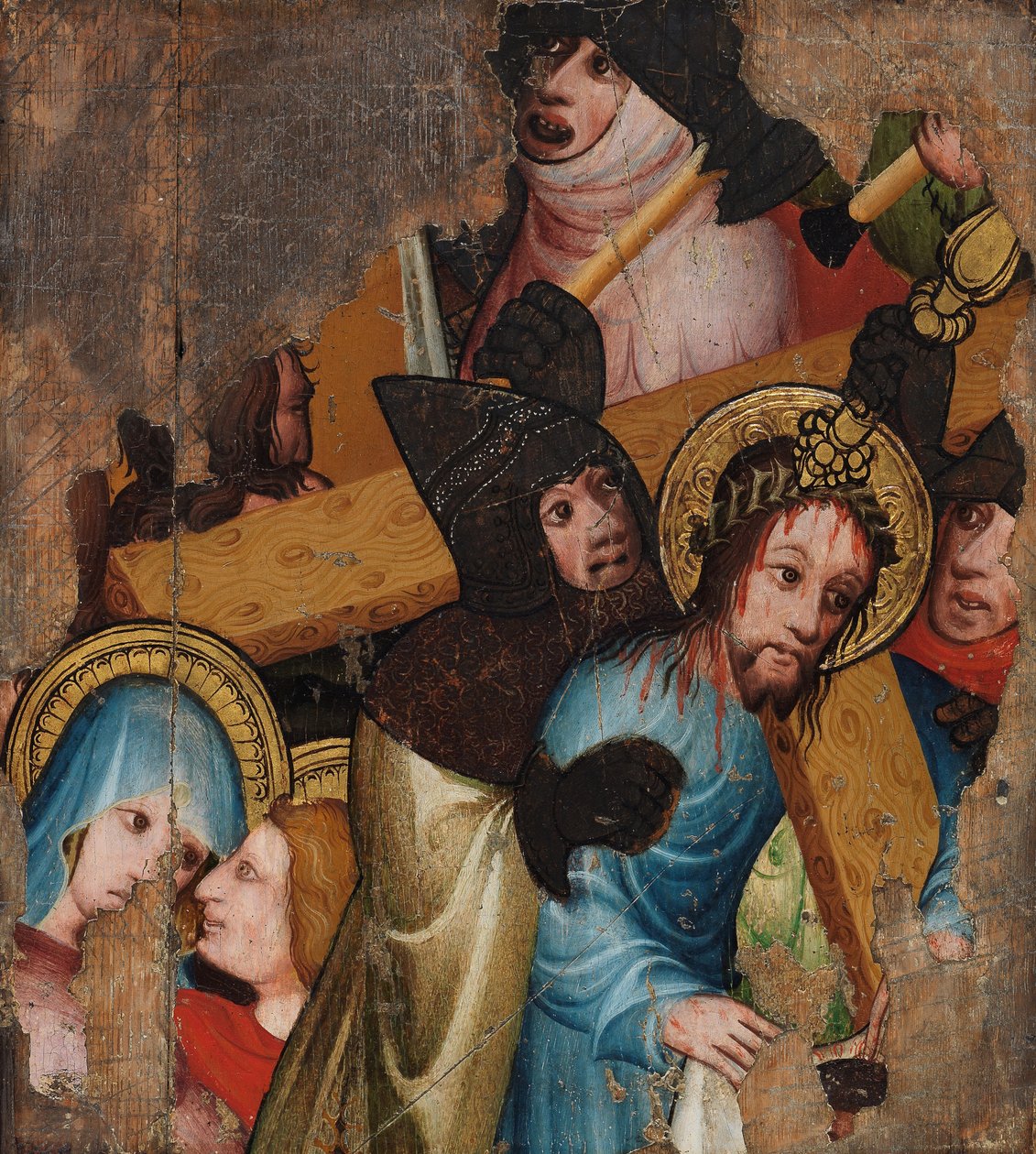 Kristus som bærer korset, ca. 1400-25 (tempera og bladgull på panel) av English School