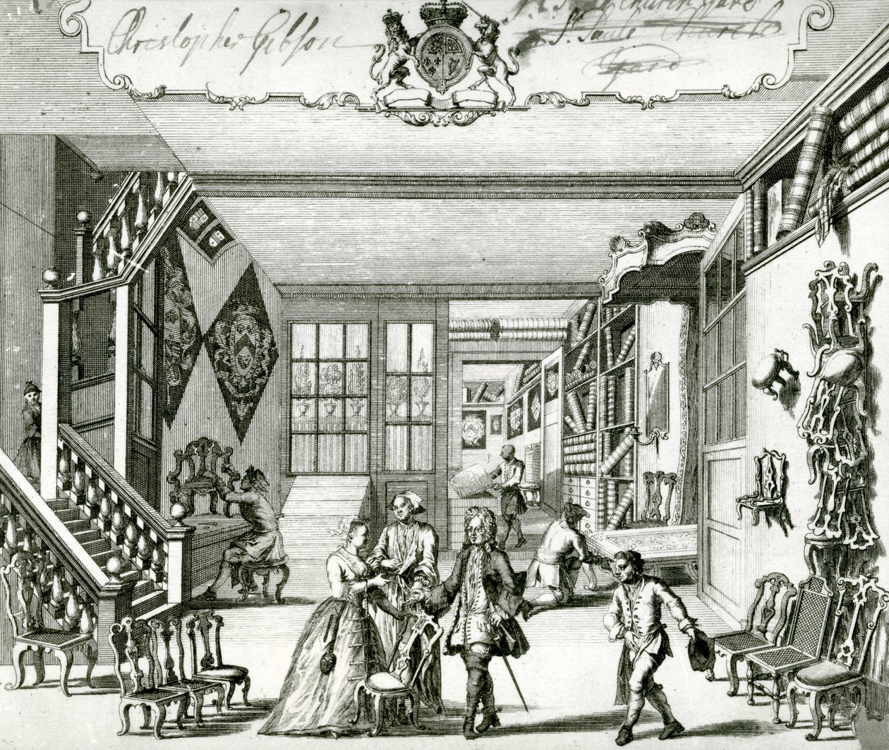 Christopher Gibson, møbelmaker (gravering) av English School