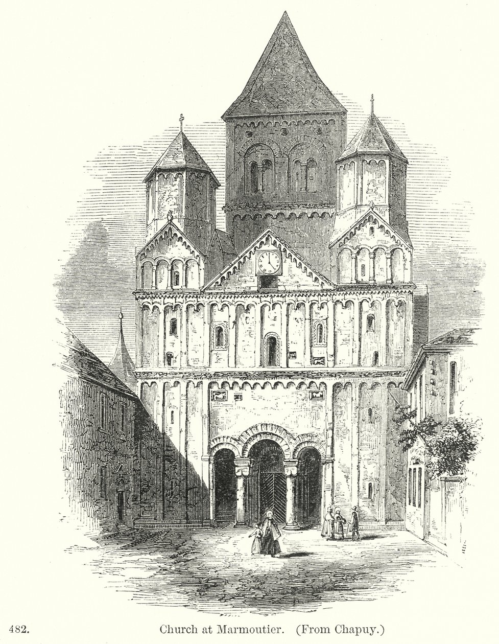 Kirken i Marmoutier (gravering) av English School