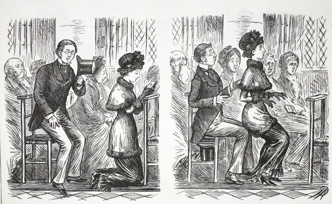 Kirkeskikk, illustrasjon fra Punch av English School