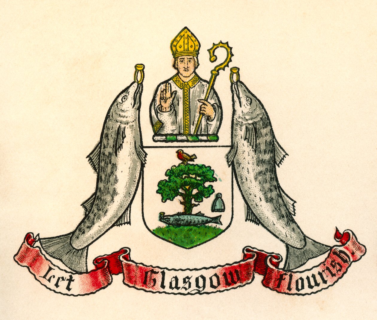 Våpenskjold fra Glasgow, Skottland av English School