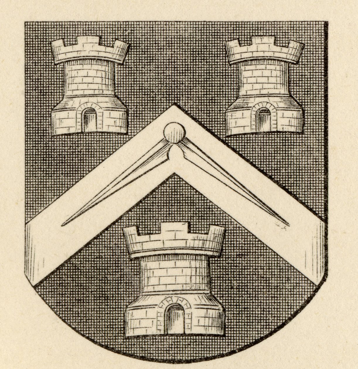 Våpenskjold fra Masons' Company, fra 'The History of Freemasonry, bind II', utgitt av Thomas C. Jack, London, 1883 av English School