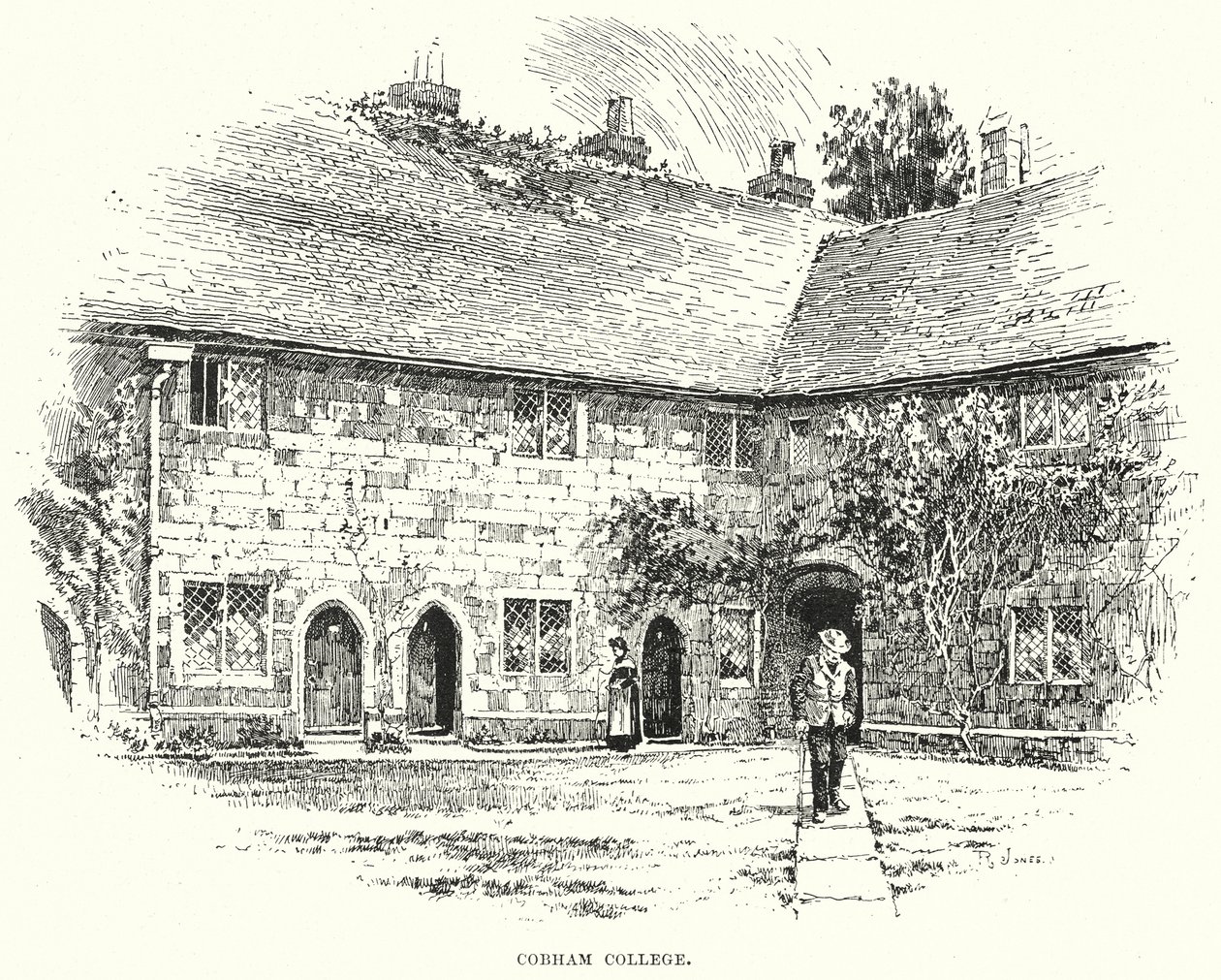 Cobham College (gravering) av English School