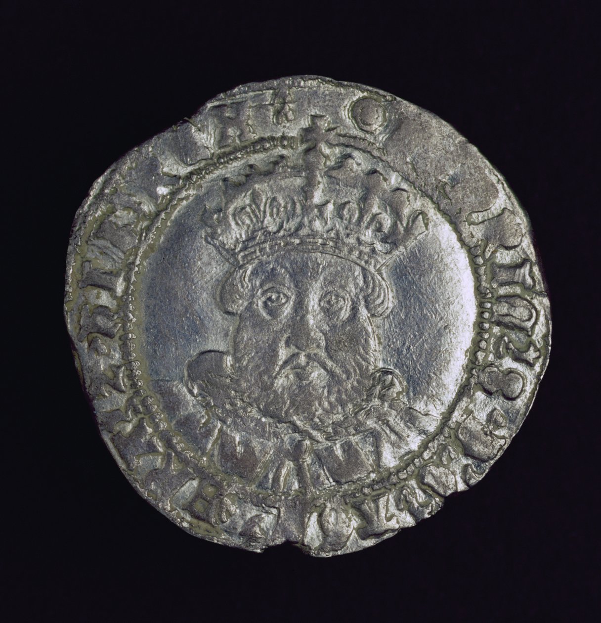 Mynt som bærer hodet til Henry VIII (sølv) av English School
