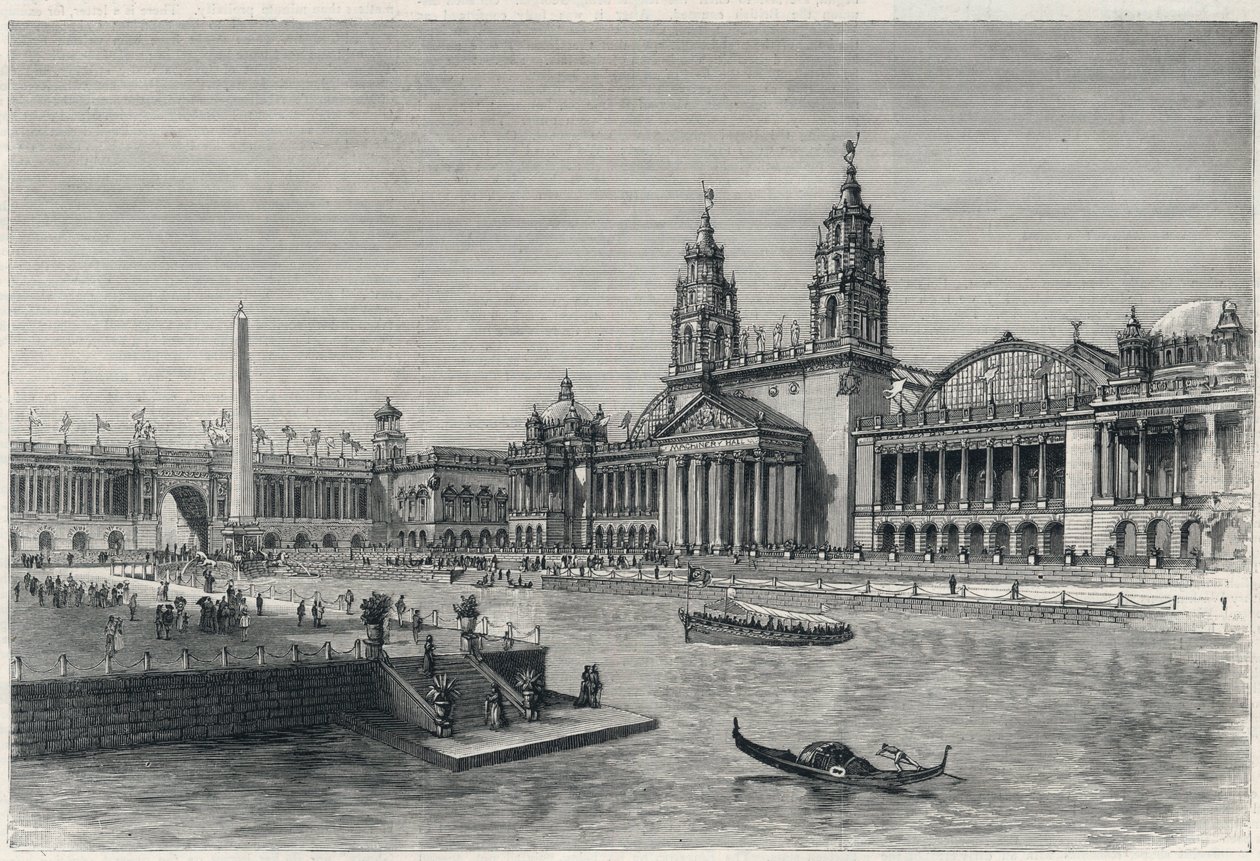 Columbian World's Fair eller World Columbian Exposition, Chicago-utstillingen 1893: maskinhallen - Gravering 1893 fra "" The graphic"" - Verdensutstillingen 1893 av English School
