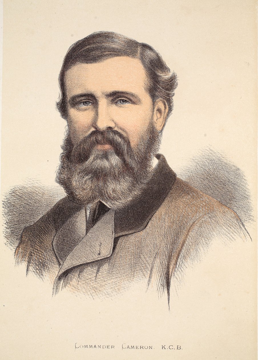 Kommandør Cameron, illustrasjon fra The Pictorial Edition of the Life and Discoveries of David Livingstone av J. Ewing Richie, pub. av A. Fullarton & Co., 1876 av English School