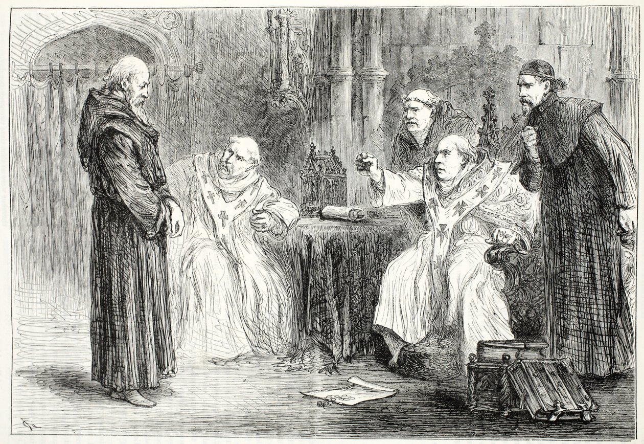 Konferanse mellom Thorpe og Arundel, illustrasjon fra The History of Protestantism av James Aitken Wylie (1808-1890), pub. 1878 av English School