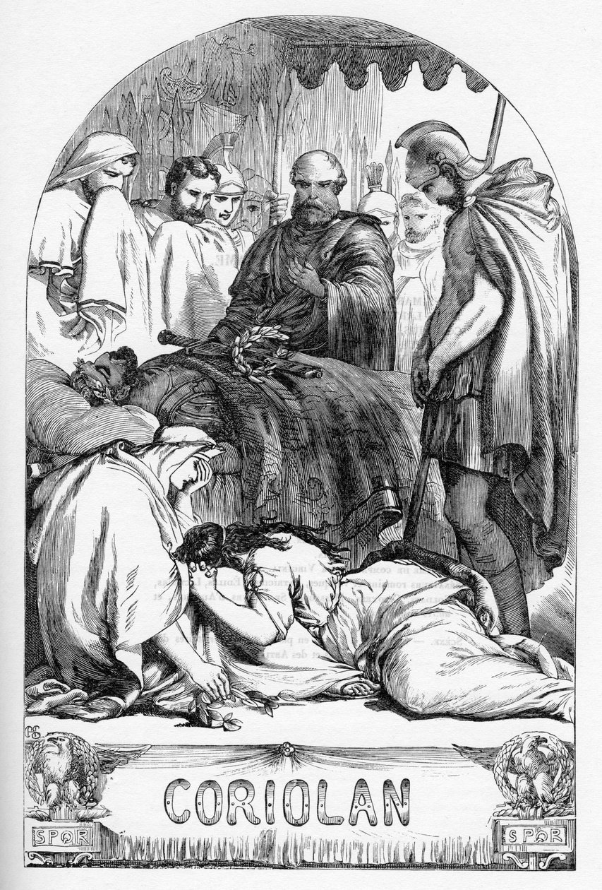 Coriolan (Coriolanus) - Illustrasjon i "" Completes de William Shakespeare"" 1866 - Illustrasjonene og den generelle formen til denne utgaven er lånt fra Cassells illustrerte Shakespeare, utgitt i London av English School