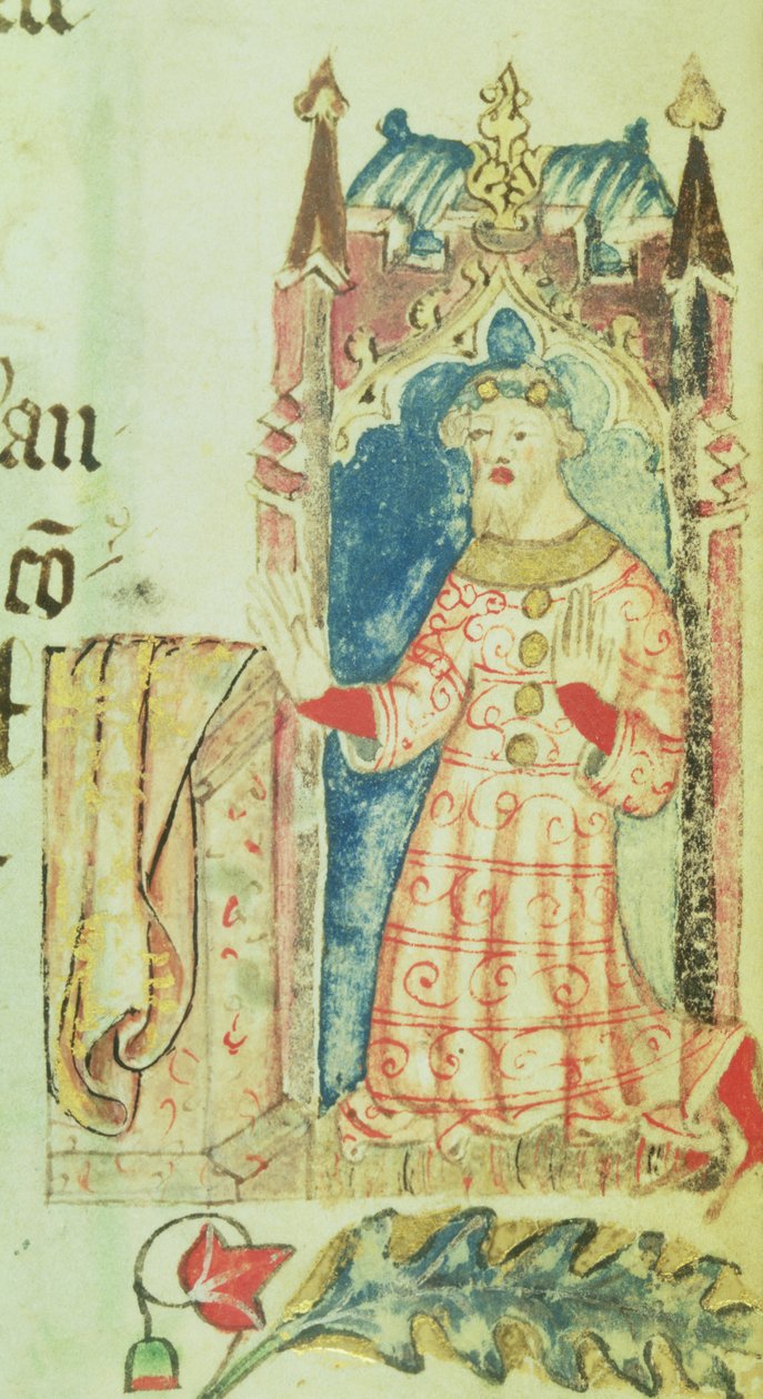Cott Nero D VII f.7 Portrett av John of Gaunt, hertugen av Lancaster, fra Benefactors Book of St. Alban