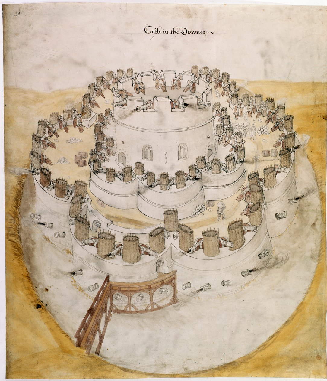 Bomull Augustus I. i. f.20 Et farget fugleperspektiv av et 