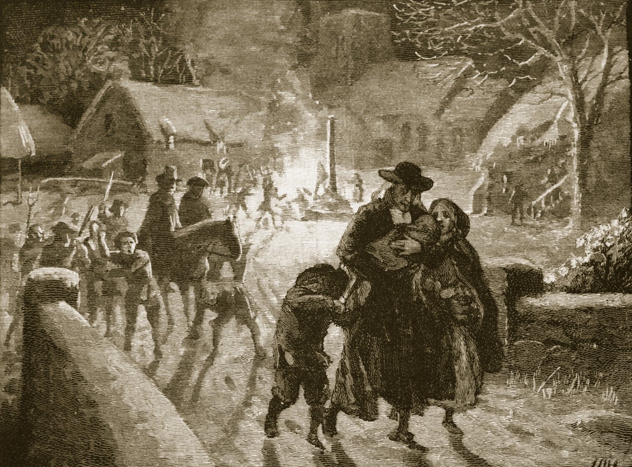 Pakter som kaster ut en episkopalsk prest, illustrasjon fra Cassells Illustrated History of England (sepiafoto) av English School