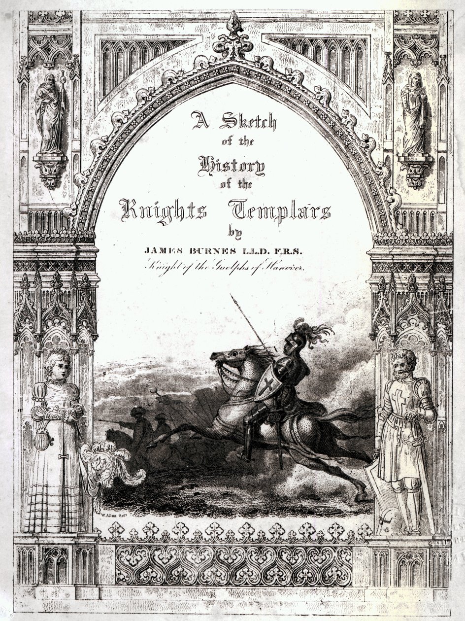 Omslag til A Sketch of the History of the Knights Templars, av James Burnes av English School