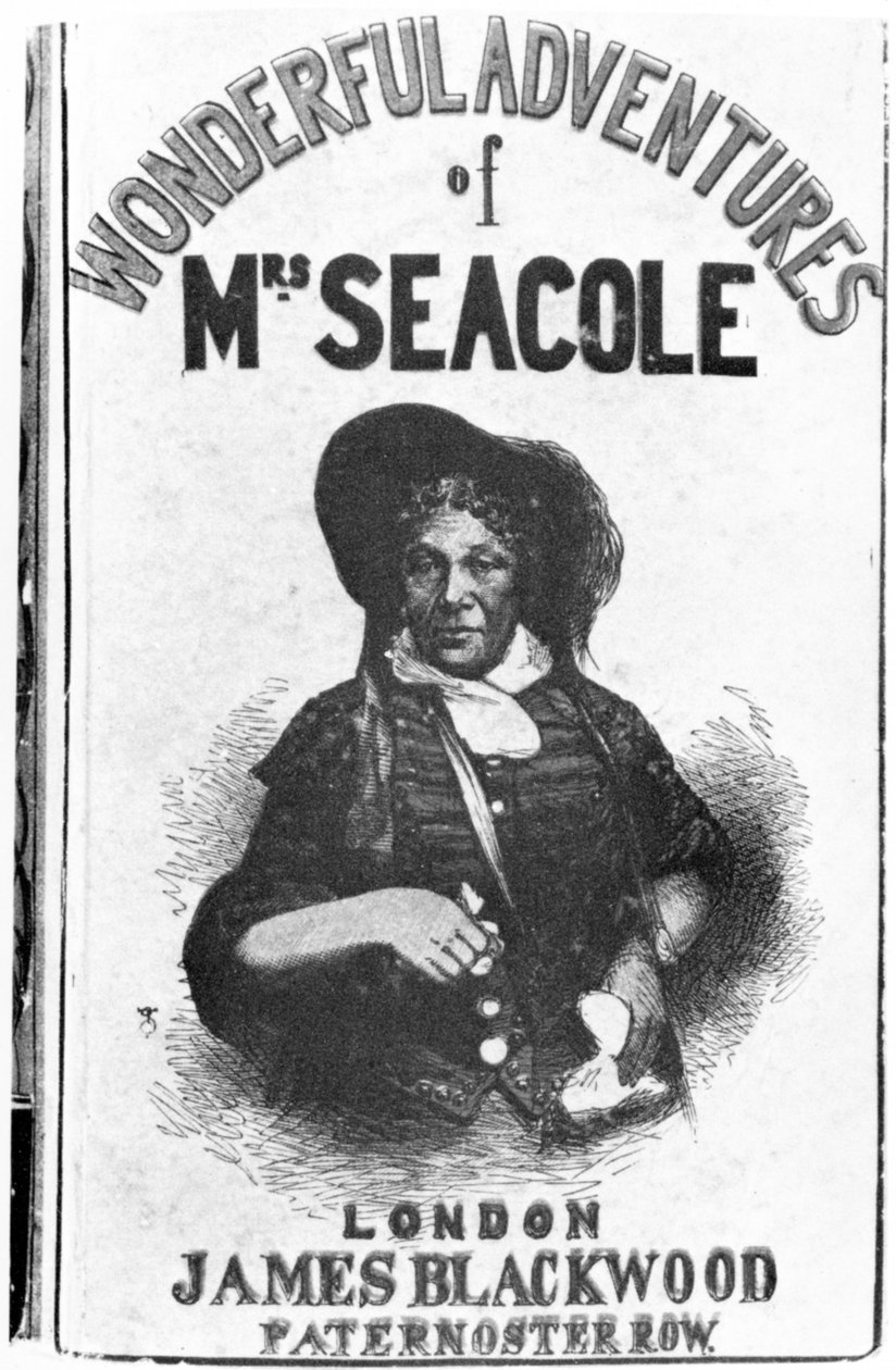 Cover av den første utgaven av The Wonderful Adventures of Mrs Seacole, utgitt av James Blackwood fra Paternoster Row, 1857 av English School