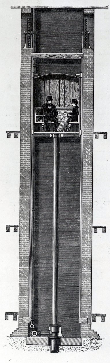 Coylers forbedrede selvvirkende hydrauliske passasjerheiser, 1800-tallet av English School