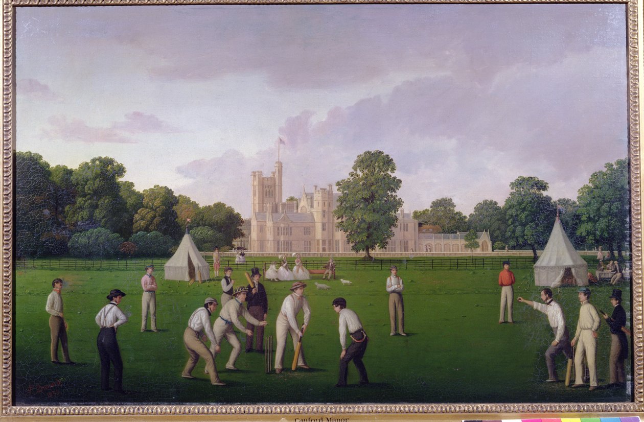 Cricket på Canford Manor, 1855 av English School