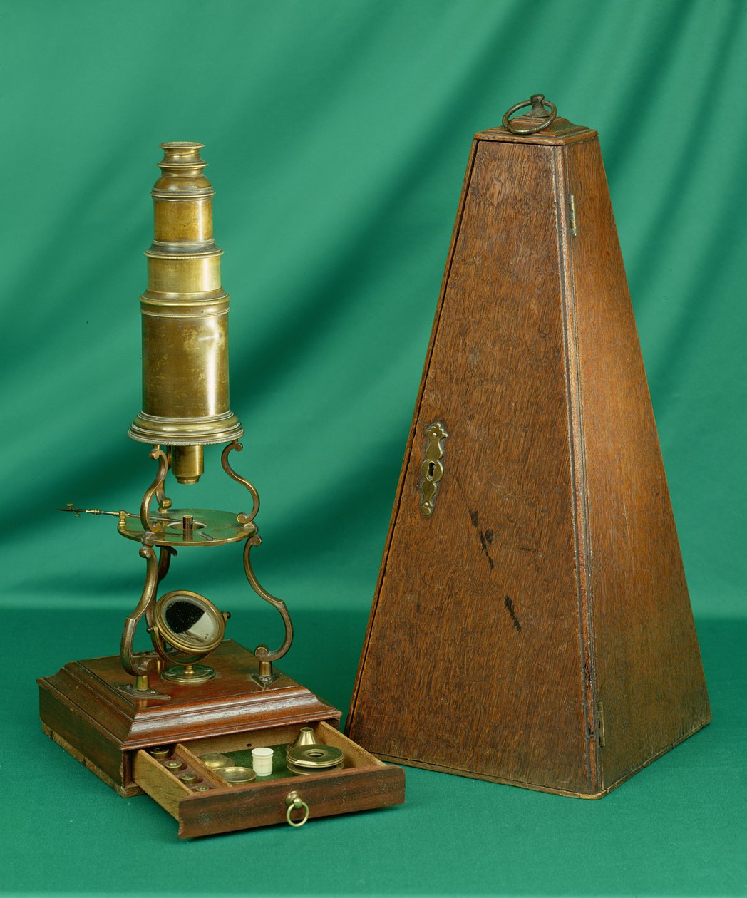 Culpeper Type Microscope, engelsk, 1700-tallet (messing) av English School