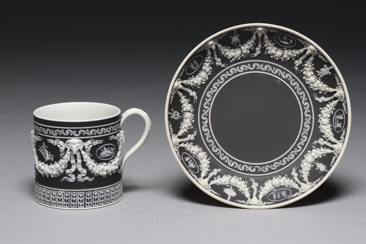 Kopp og tallerken, designet og laget av Wedgwood Factory, ca. 1790 av English School
