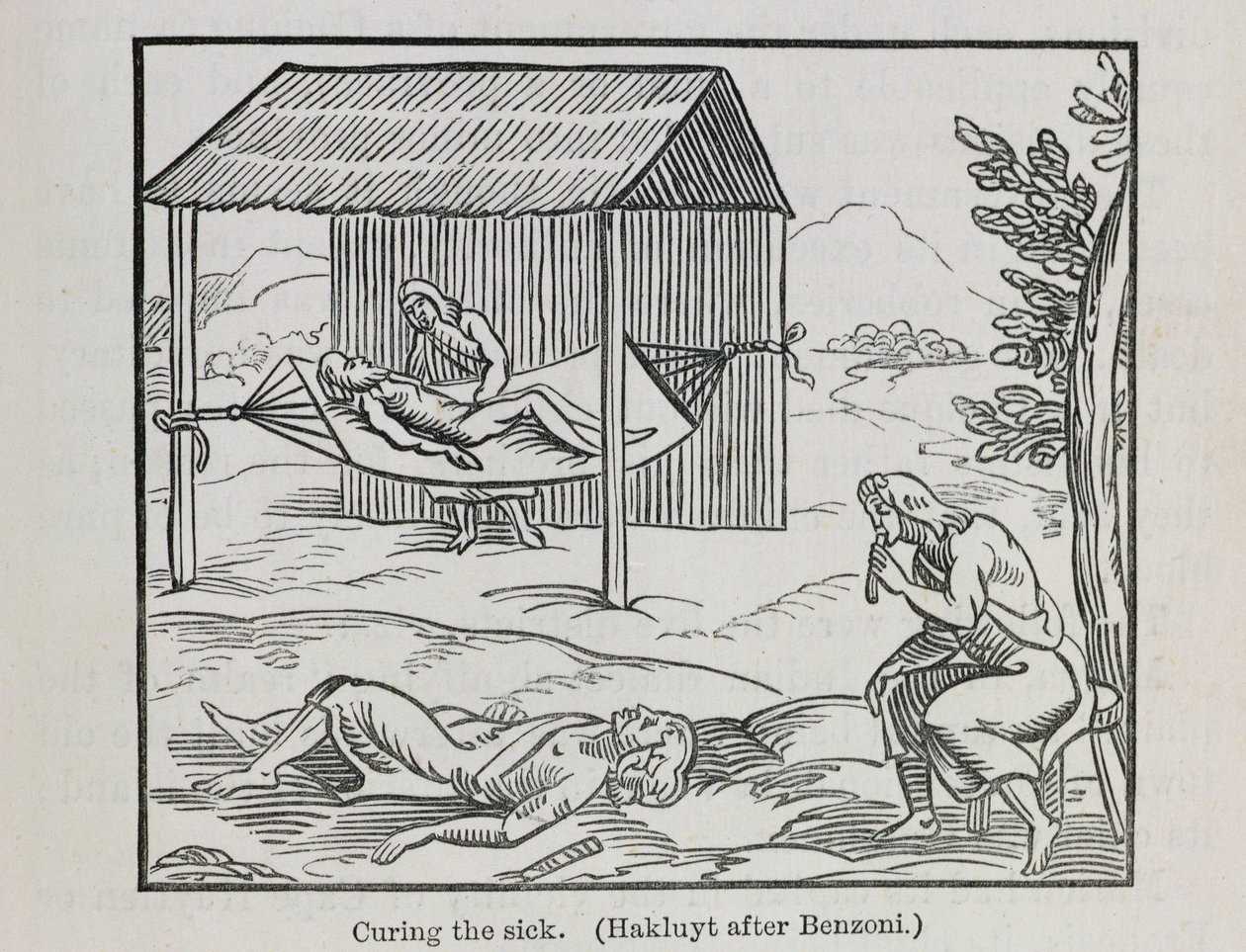 Curing the Sick, fra "Santo Domingo Past and Present" av Samuel Hazard, pub.1873 (gravering) av English School
