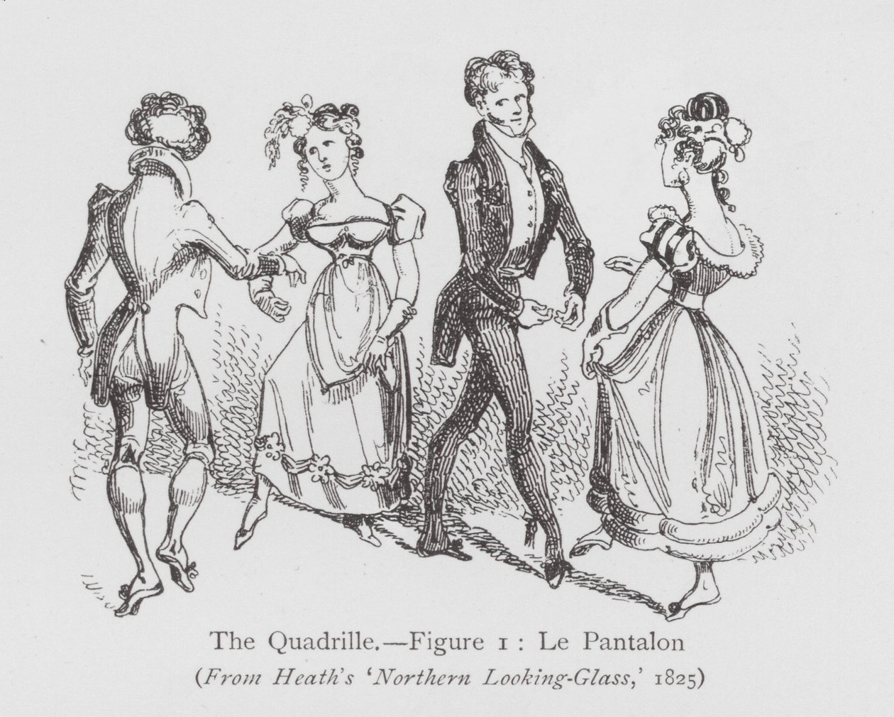 Dans: The Quadrille, figur 1, Le Pantalon (litho) av English School