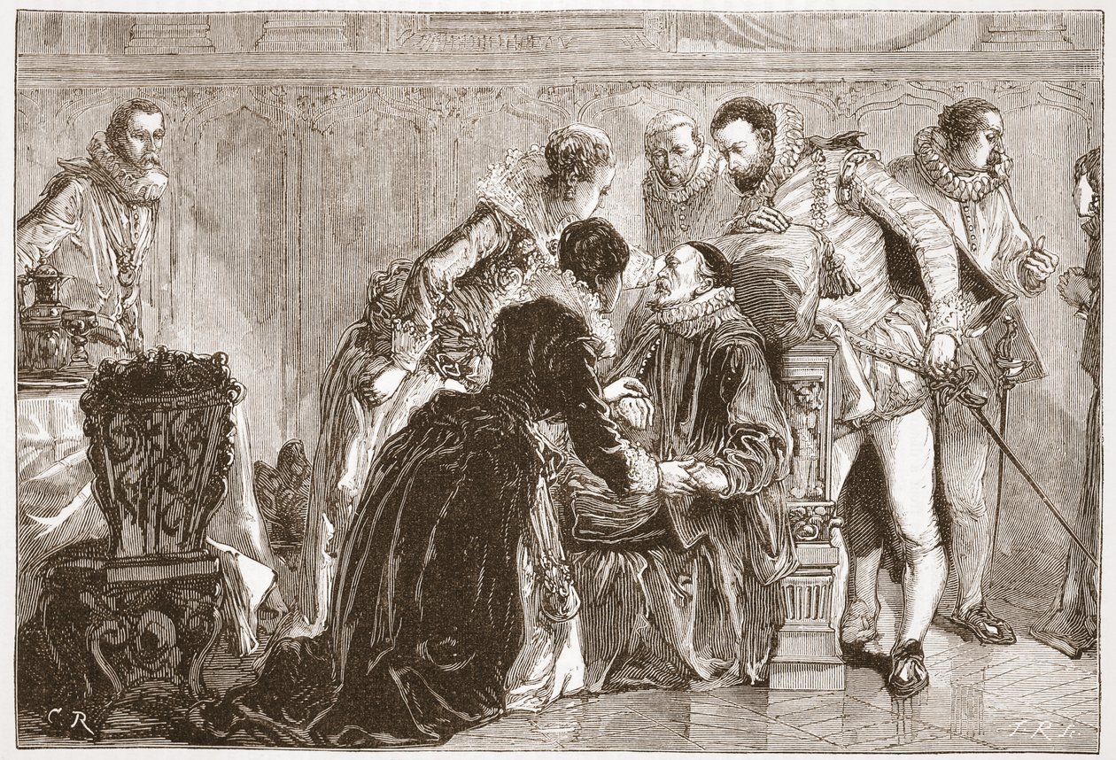 Death of William the Silent, Prince of Orange, illustrasjon fra 