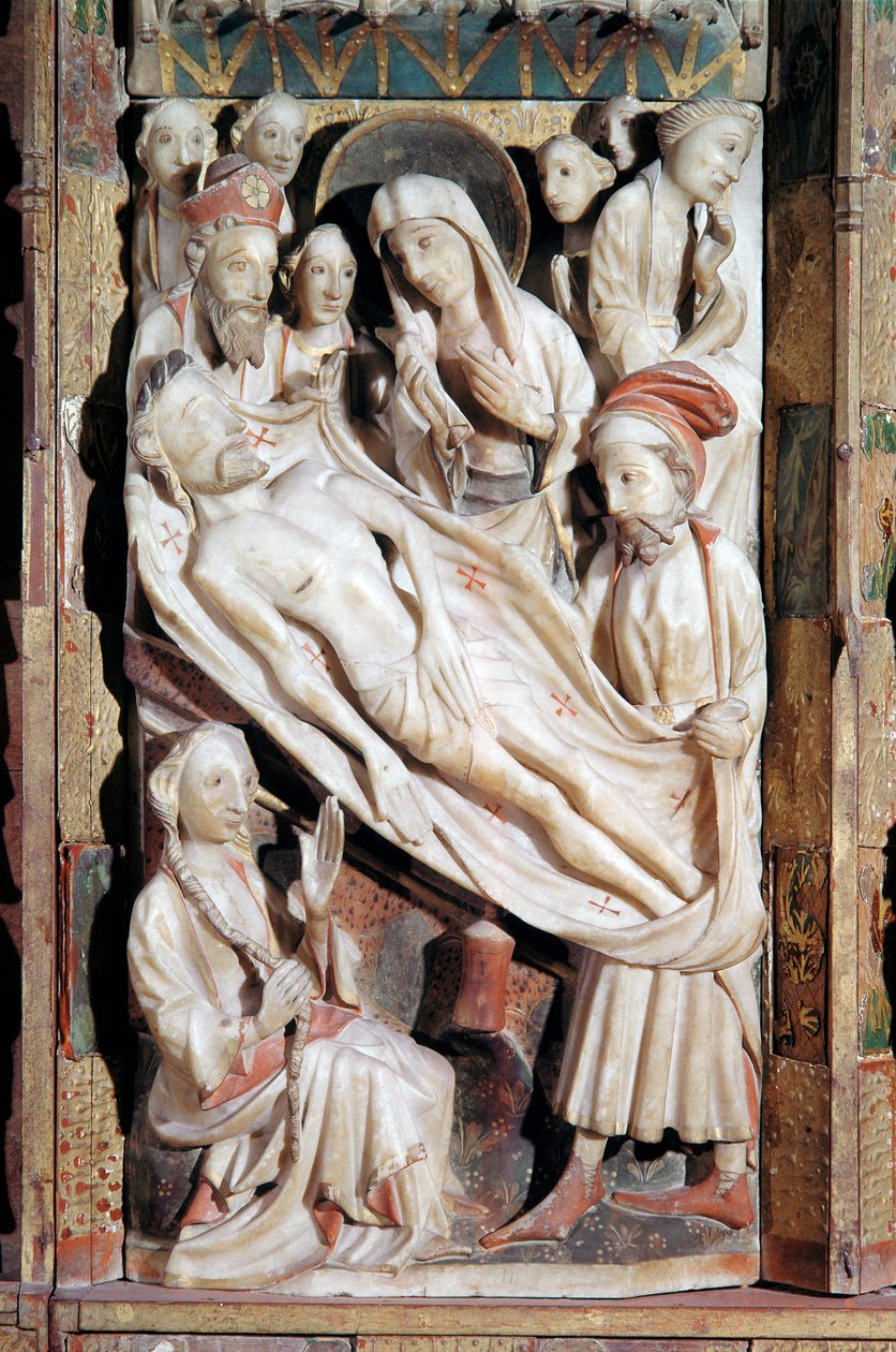Deponering, Polyptych of the passion (alabastrelieff av English School