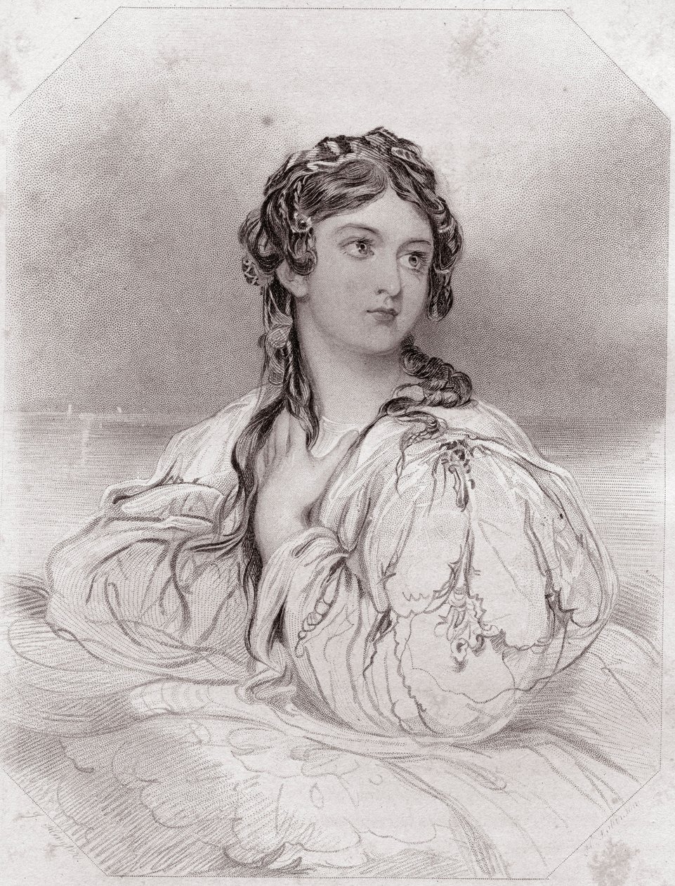 Desdemona, from the play Othello, " Gallery of the Women of Shakespeare" av English School