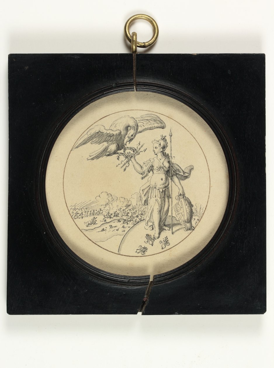 Design for en medalje for å minnes slaget ved Blenheim av English School