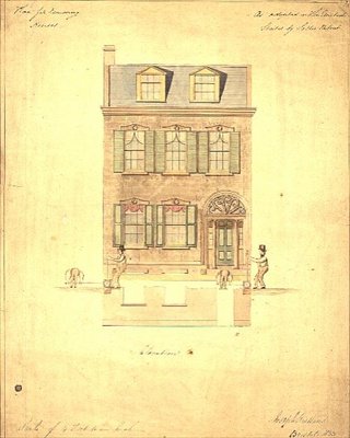 Design for Little Theatre, Haymarket, ca. 1800 (akvarell på papir) av English School