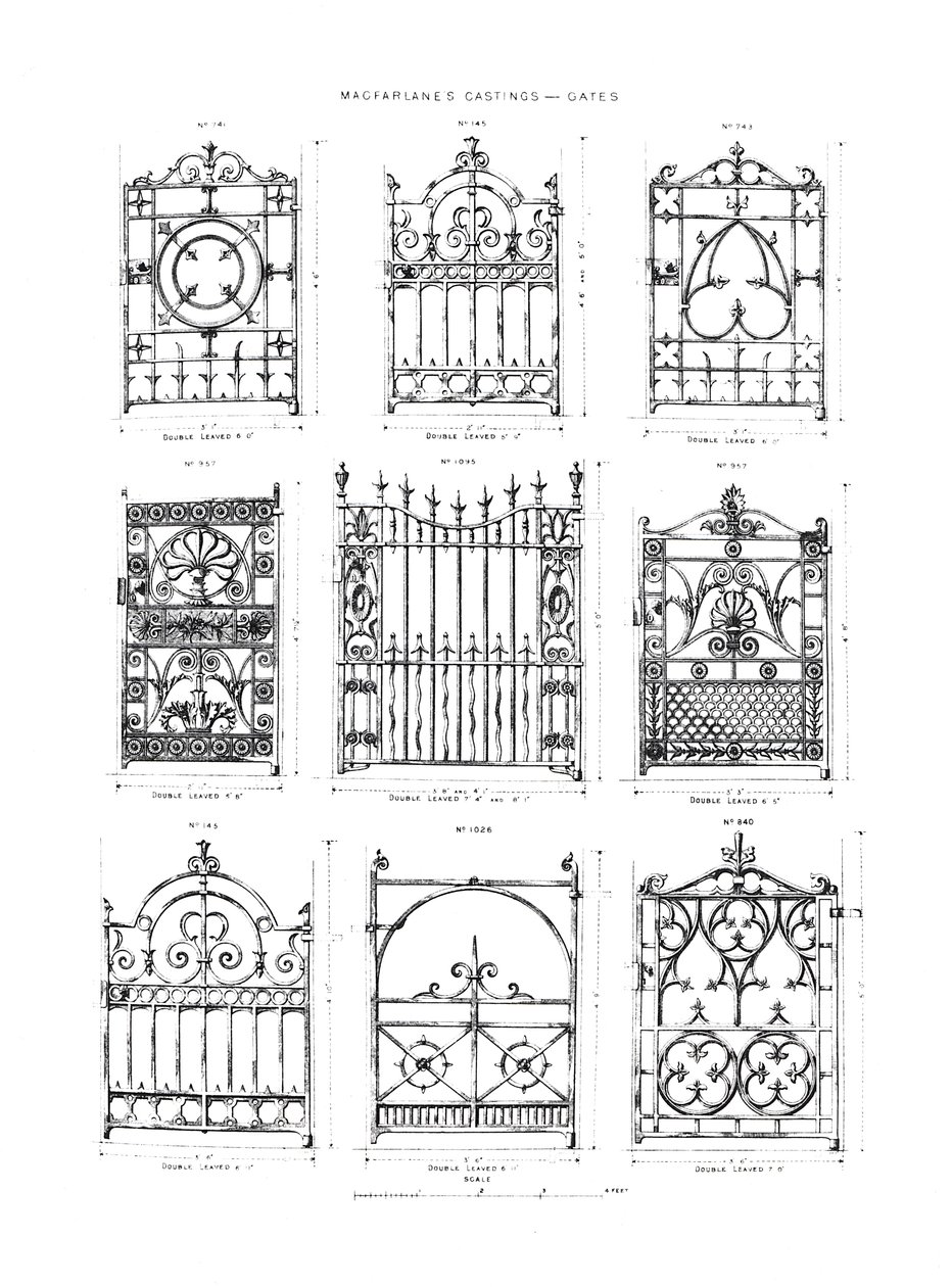 Design for støpejernsporter, fra Macfarlanes Castings av English School