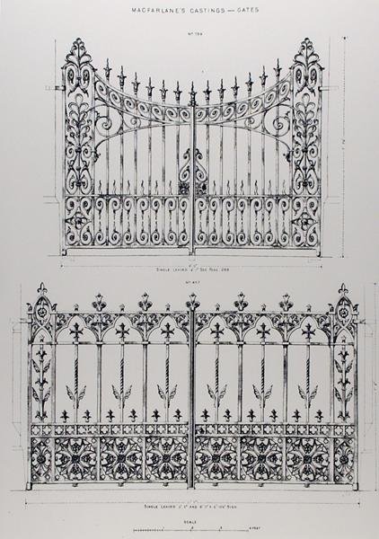 Design for rekkverk i støpejern, fra 