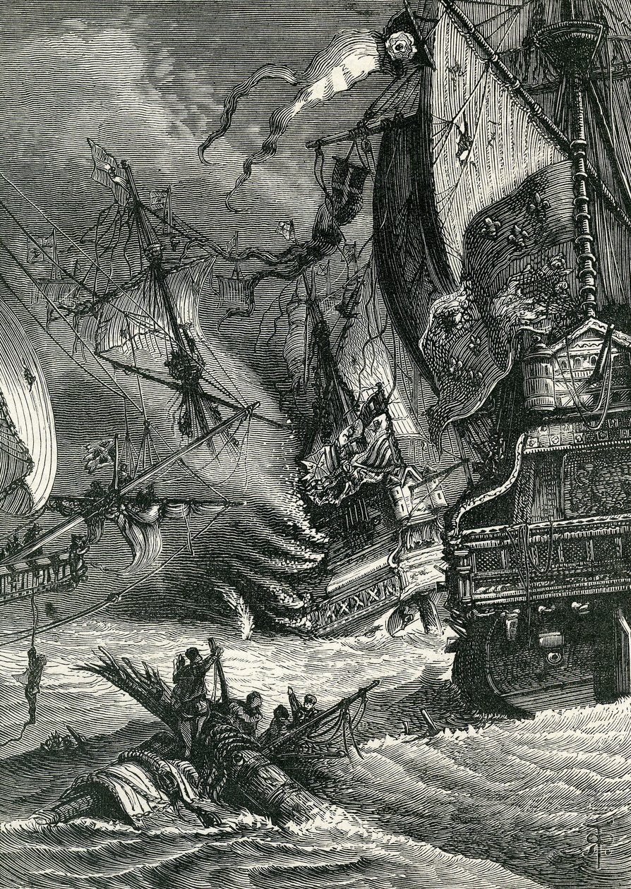 Ødeleggelse av den spanske armadaen, 1865 av English School