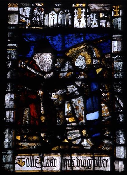 Detalj fra et av vinduene, midten av 1400-tallet (farget glass) av English School