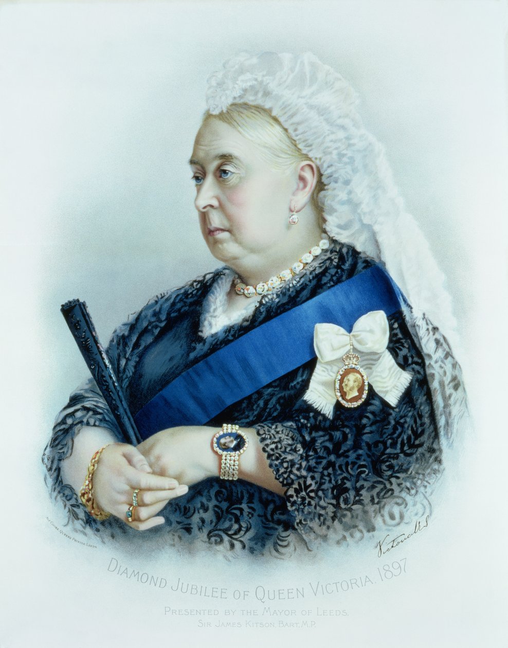 Diamond Jubilee of Queen Victoria (1819-1901) 1897 (farget trykk) av English School