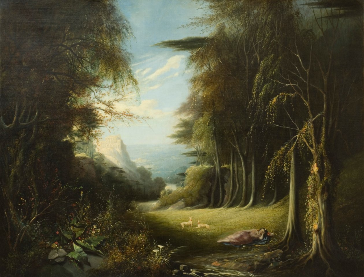 Diana sover i en Woodland Glade av English School