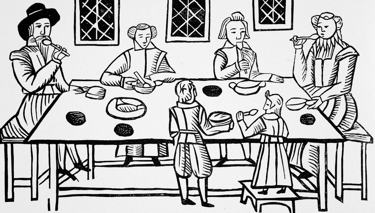 Dining at Home, fra Roxburghe-balladene av English School