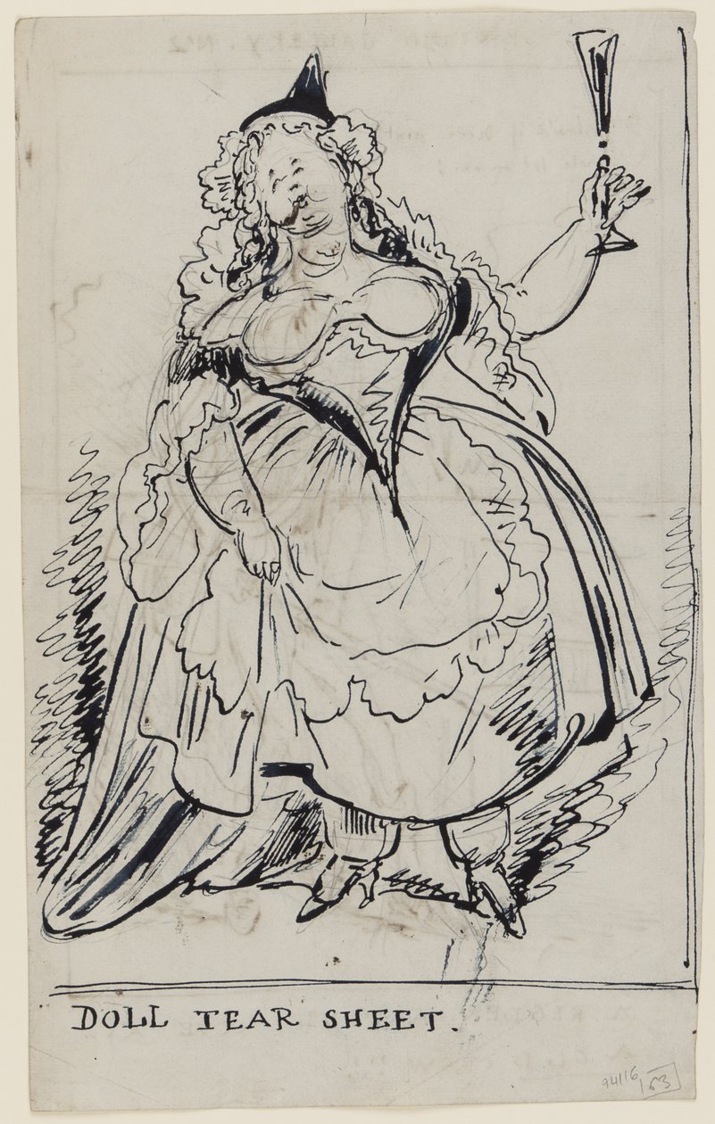 Doll Tear Sheet, ca. 1825 (penn og blekk på papir) av English School
