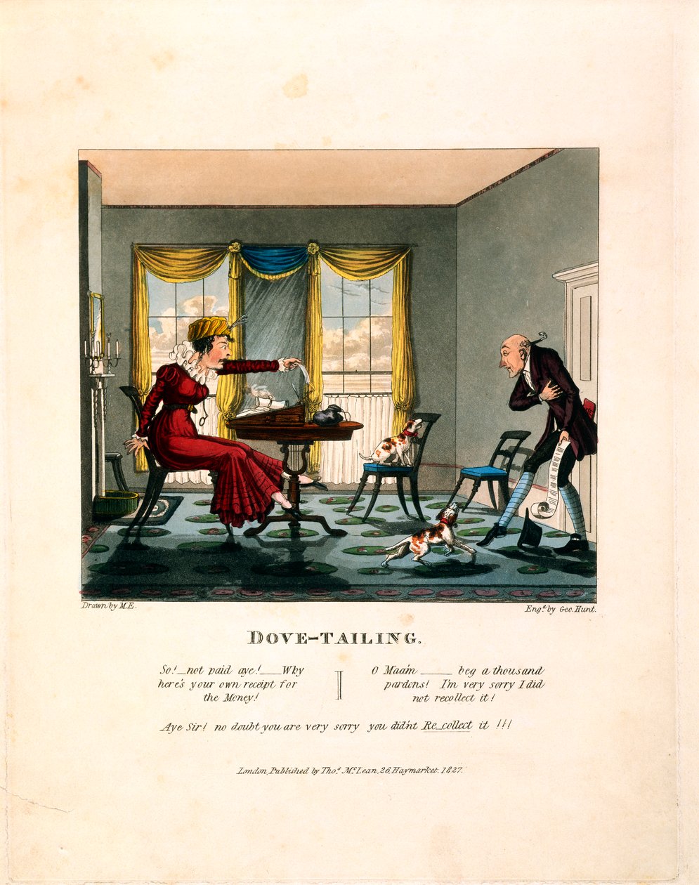 Dove-tailing, gravert av George Hunt, utgitt av Thomas Mclean, 1827 av English School