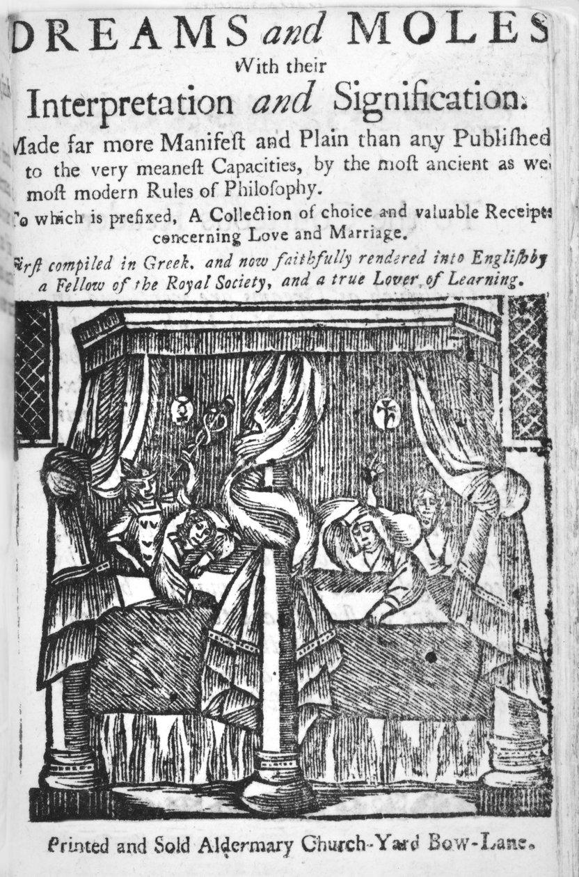 Dreams and Moles, tittelblad, ca. 1750 (tresnitt) av English School