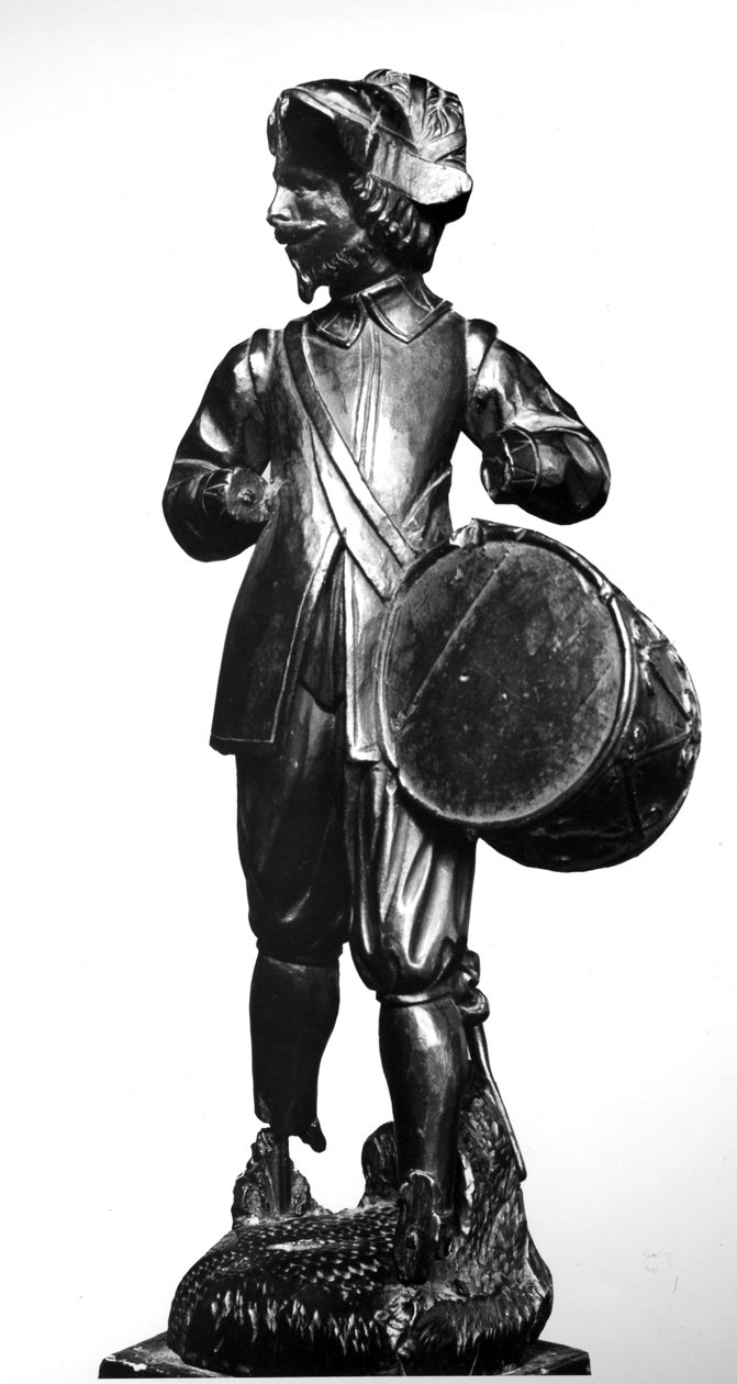 Trommeslager, 1638 (utskåret tre) av English School
