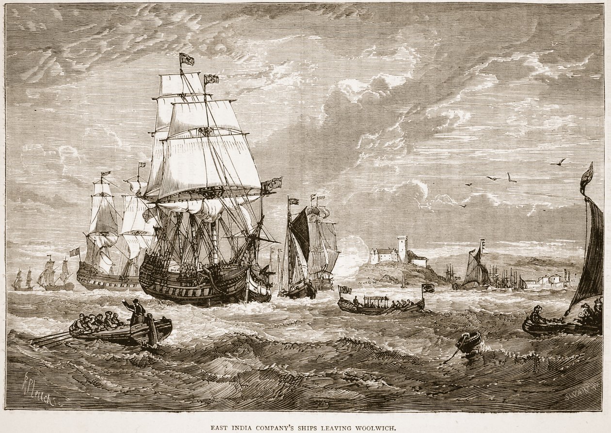 East India Company forlater Woolwich, illustrasjon fra Cassell