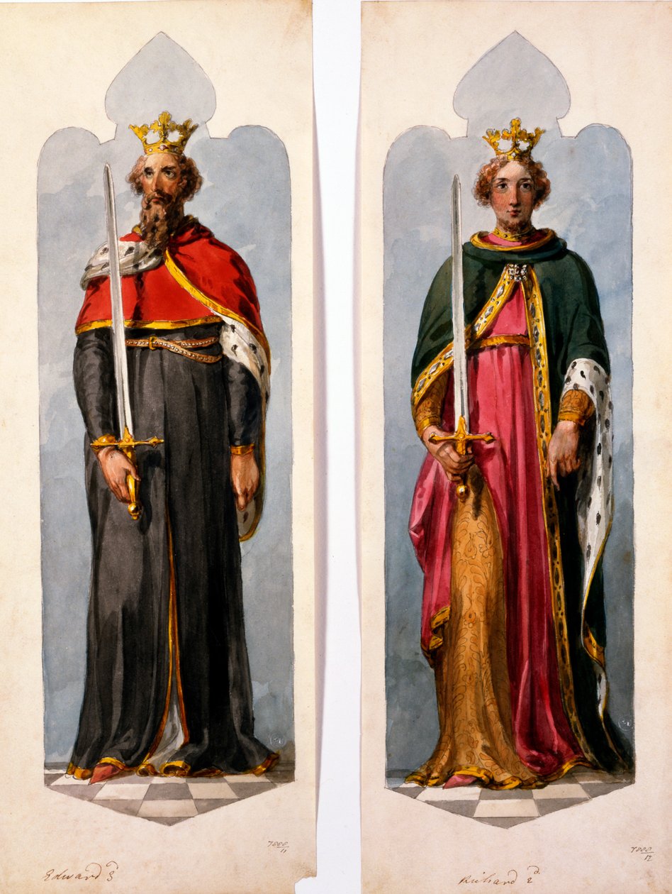 Edward II og Richard I (wc på papir) av English School
