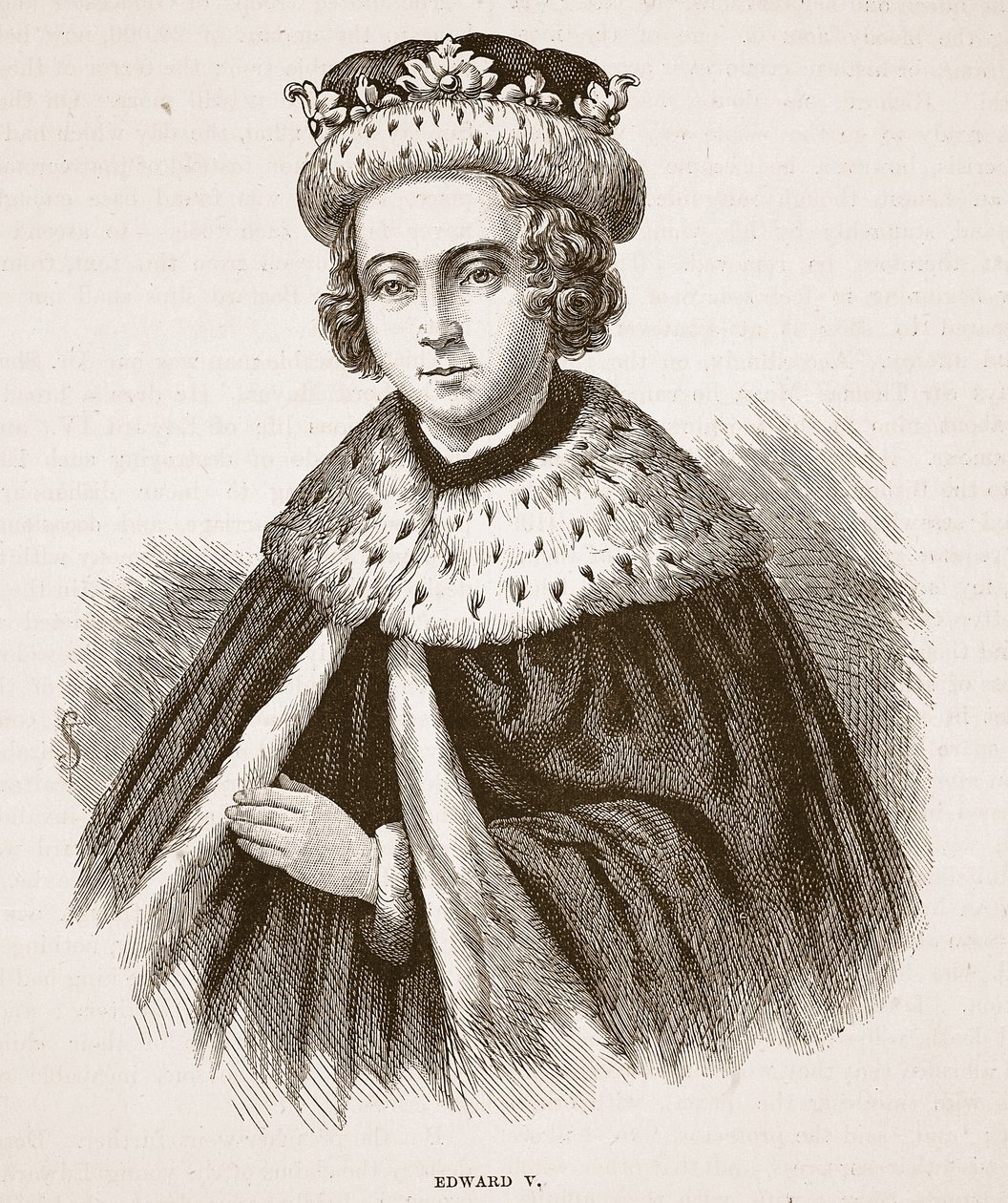 Edward V, illustrasjon fra Cassells Illustrated History of England (sepiafoto) av English School