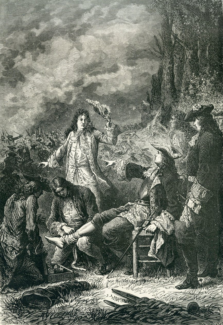 Edward Villiers såret i slaget ved Newbury, 1643 av English School