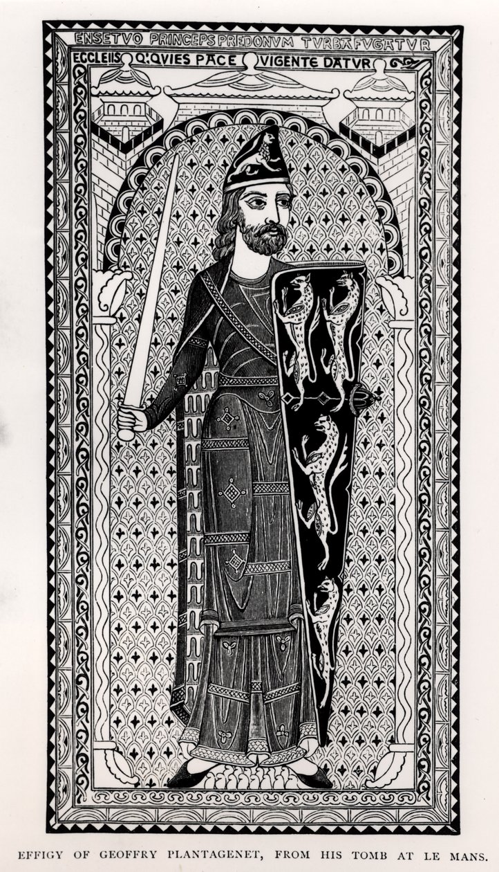 Bilde av Geoffrey Plantagenet (1113-1150) fra graven hans i Le Mans av English School